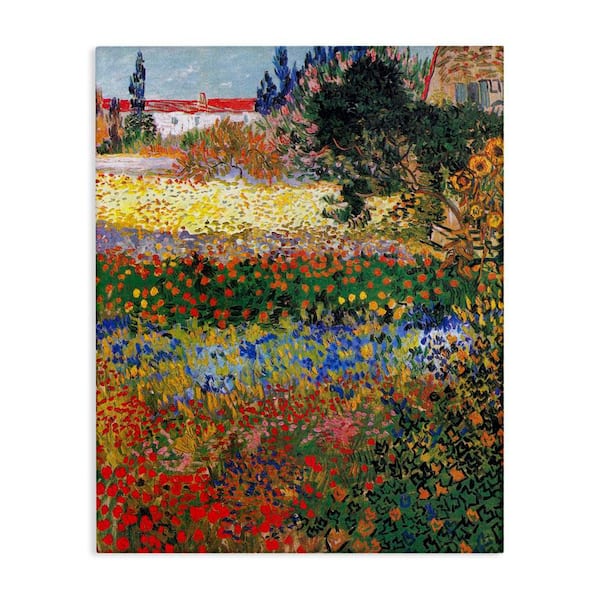 Flower Garden Van Gogh Vivid Painting by one1000paintings Unframed Graphic Art Print Nature 20 in. x 16 in.