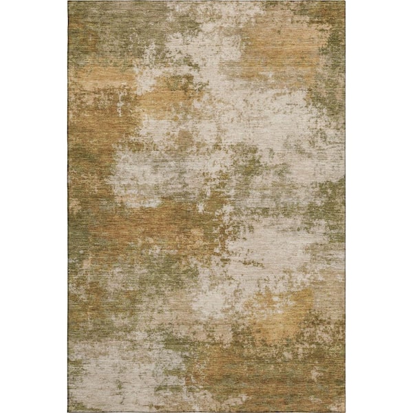 Mayfield Premium Machine Washable Abstract AMF2064 Copper 5 ft. x 7 ft. 6 in. Area Rug