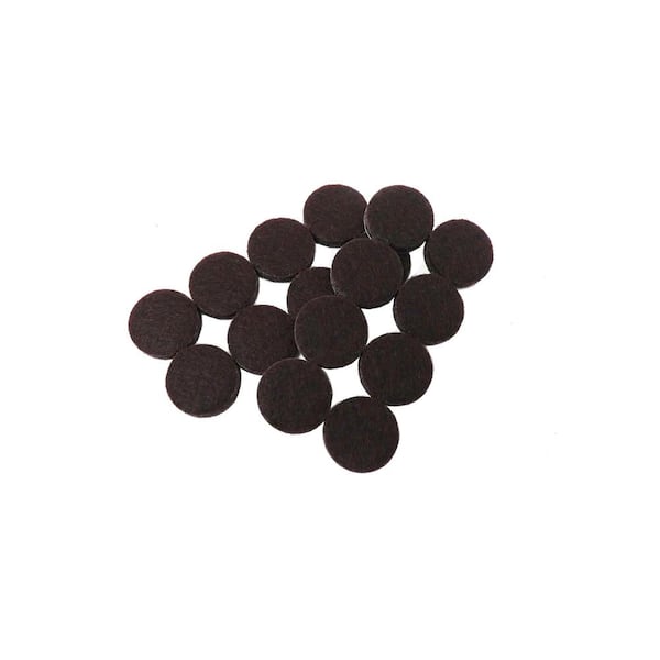1 in. Brown Round Felt Heavy Duty Self Adhesive Furniture Pads (16-Pack)