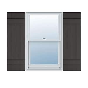 14 in. W x 27 in. H TailorMade Four Board Joined (2 Batten), Board-n-Batten Shutters - Musket Brown