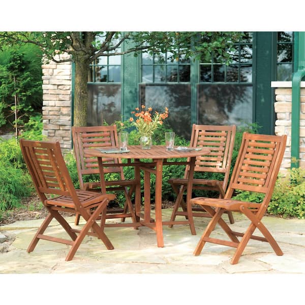 Folding Eucalyptus Outdoor Dining Chair (2-Pack)