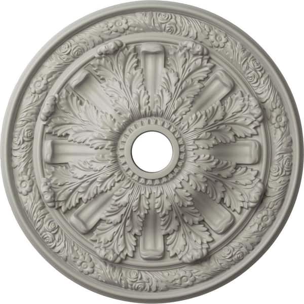 Ekena Millwork 3-1/4 in. x 30 in. x 30 in. Polyurethane Flagstone Ceiling Medallion, Pot of Cream
