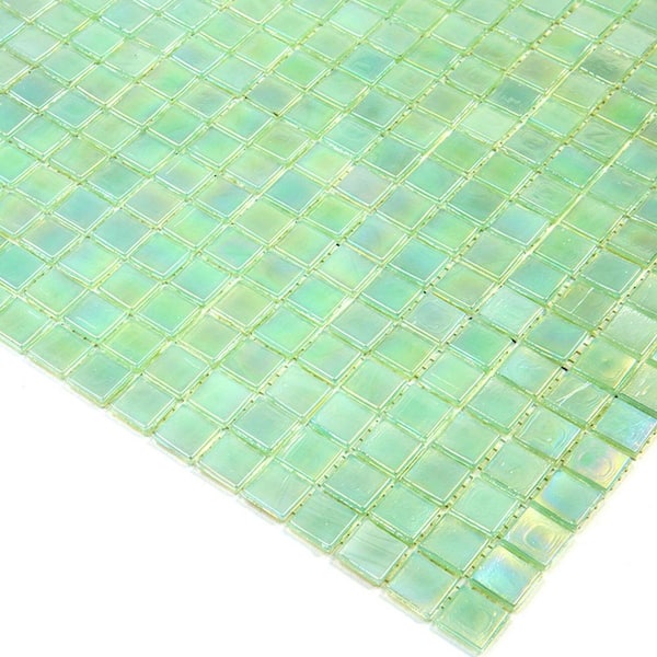 Skosh Glossy Ultramarine Green 11.6 in. x 11.6 in. Glass Mosaic Wall and Floor Tile (18.69 sq. ft./case) (20-pack)