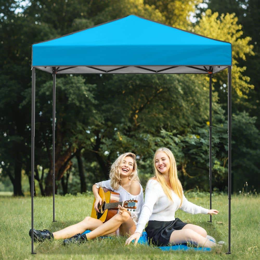 6 ft. x 4 ft. Instant Pop-up Canopy Tent Shelter w/ Carrying Bag Adjustable Leg Weather-resistant for Outdoor, Lightblue price history on PriceWatchPro