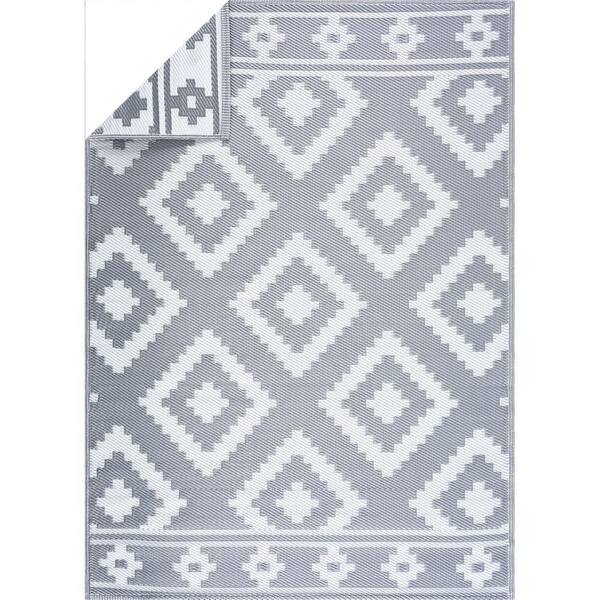 Milan Design Gray and White 4 ft. x 6 ft. Size 100% Eco-friendly Lightweight Plastic Indoor/Outdoor Area Rug