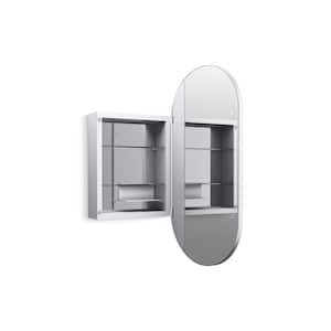 Verdera 20 in. W x 40 in. W Oval Framed Medicine Cabinet with Mirror in Polished Chrome