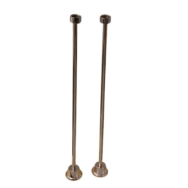 Barclay Products 1/2 in. x 0.8 ft. Brass Straight Bath Supplies in Polished Nickel