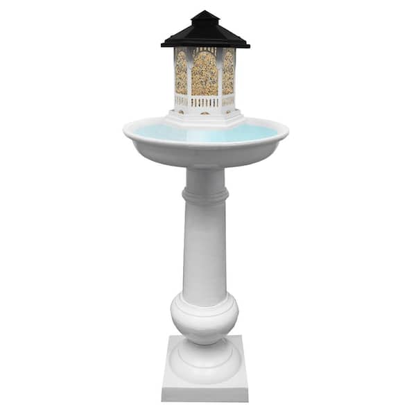 Oakland Living White Aluminum Planter Birdbath