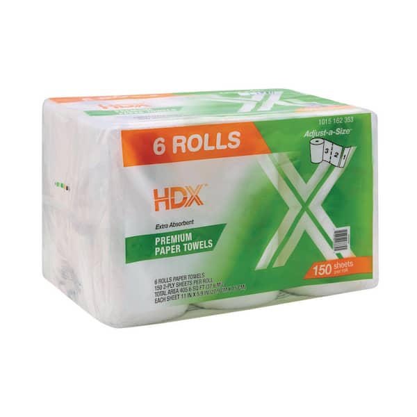 Premium Adjust-A-Size Paper Towel Rolls (150-Sheets Per Roll 6-Rolls)