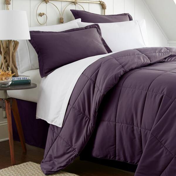 8 Piece Purple Queen Comforter Set, Purple Bed In A Bag Queen Size