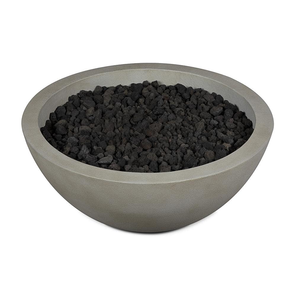 Shade Gray 48" Round Concrete Gas Fire Pit Table