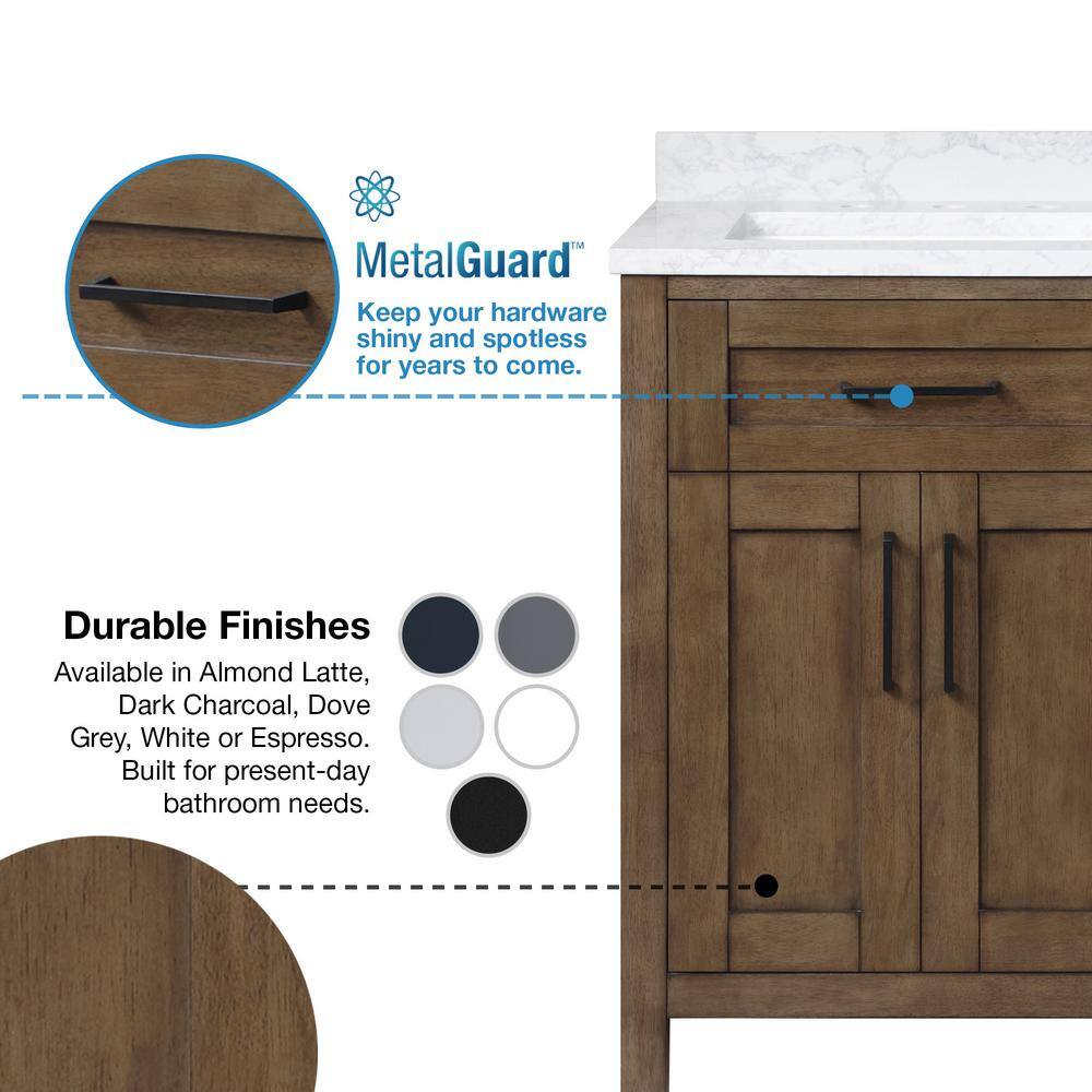 Almond Latte Freestanding Bathroom Vanity with Marble Top
