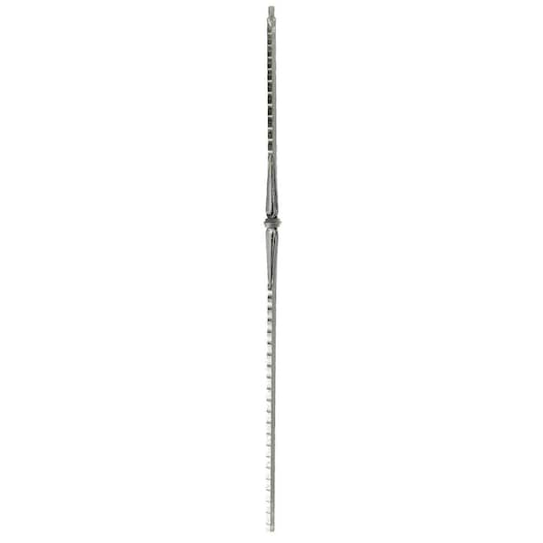 arteferro 44 in. x 9/16 in. Dual Sided Hammered with Single Knuckle Warm Nickel Powder Coated Wrought Iron Stair Baluster