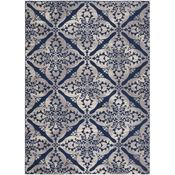null Tremont Blue/Grey 9 ft. x 12 ft. Indoor Area Rug