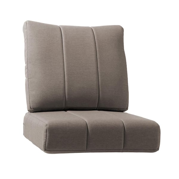 Light Relax Gray 24 x 24 Outdoor 2-Piece Deep Seating Outdoor Lounge Chair Cushion Set