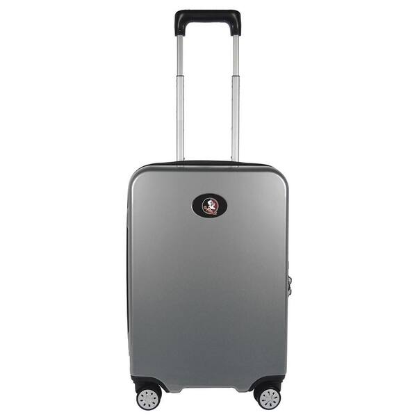 Denco NCAA Florida State Premium 22 in. Silver 100% PC Hardside Carry-On Spinner Suitcase with Charging Port