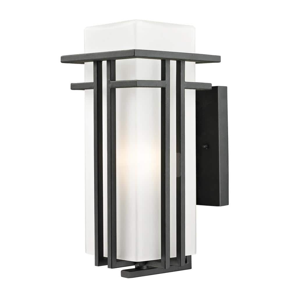 Abbey Black Outdoor Hardwired Lantern Wall Sconce with No Bulbs Included