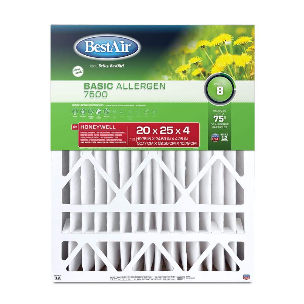 BestAir 20 x 25 x 4 Honeywell FPR 4 Air Cleaner Filter HW2025-8R