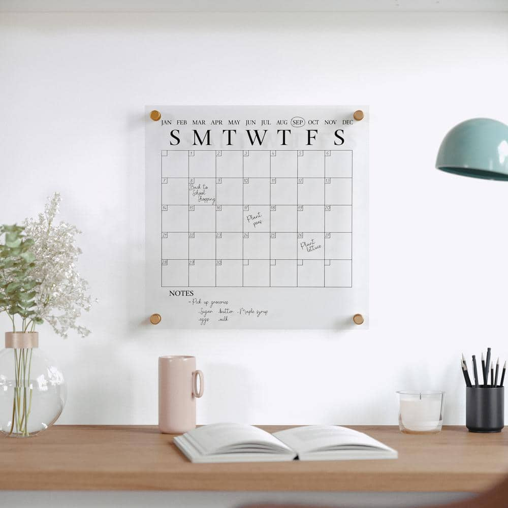 MARTHA STEWART Clear/Black 14"W x 0.15"D x 14"H Wall Calendar Marker