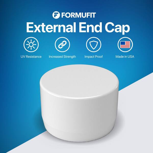 FORMUFIT White PVC External Coupling For 1-1/4 Inch Furniture Grade Pipe - Pack Of 10