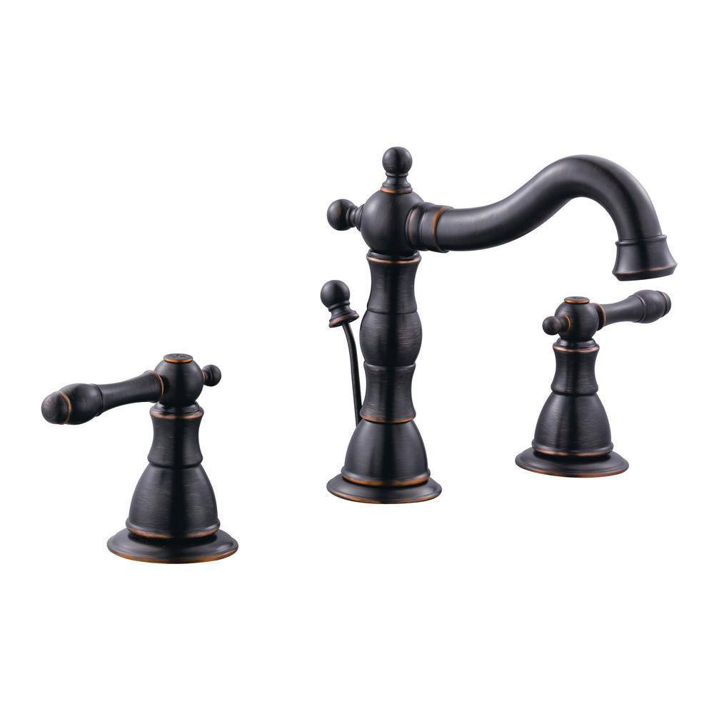 Glacier Bay Lyndhurst 8 In. Widespread 2-Handle High-Arc Bathroom Faucet In Bronze-Hd67277W-8027H2 - The Home Depot