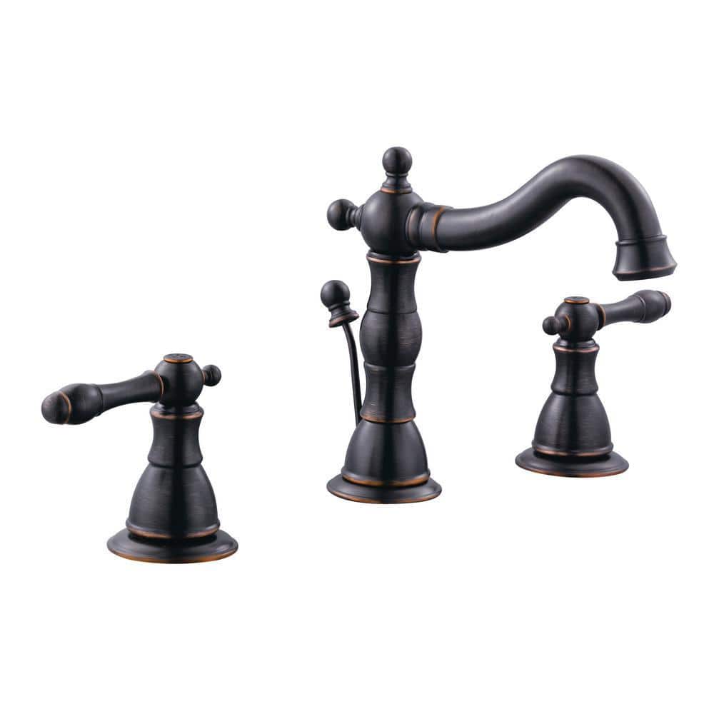Glacier Bay Lyndhurst 8 in. Widespread Double-Handle High Arc Bathroom Faucet in Bronze