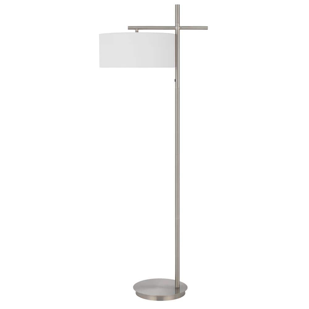 62 in. H Brushed Steel Metal Floor Lamp