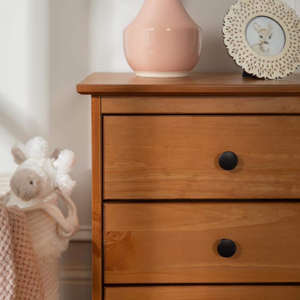 Classic Mid Century Modern 3-Drawer White Solid Wood Nightstand - thumbnail 4