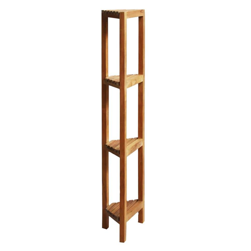 Fiji 14.50 in. W x 8.00 in. D x 50.50 in. H Natural Brown Teak Linen Cabine