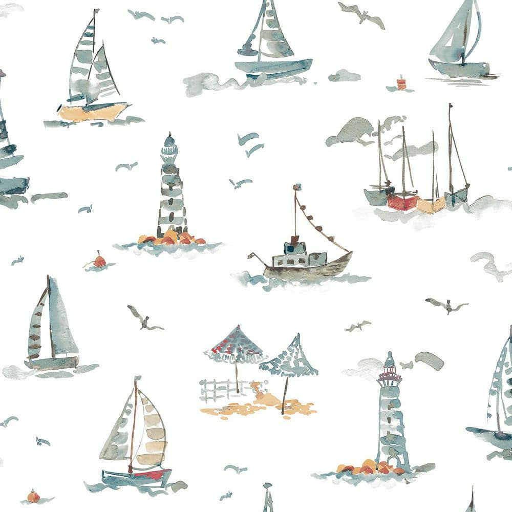 Set Sail Blue Green Peel and Stick Wallpaper