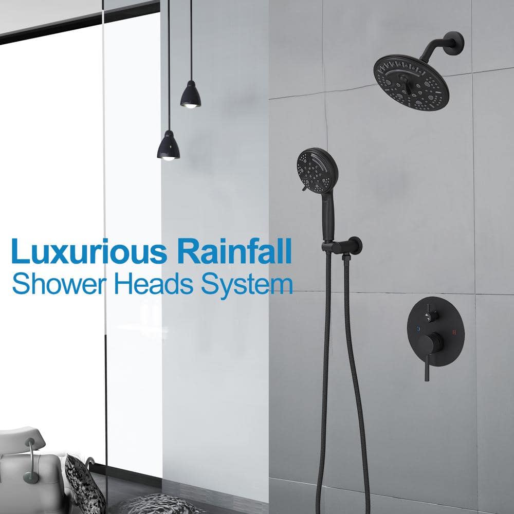 Matte Black Stainless Steel Multi-function Rain Shower Set