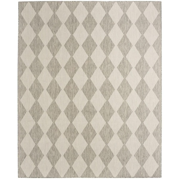 Nourison Positano Light Grey 5 ft. x 7 ft. Diamond Contemporary Area Rug