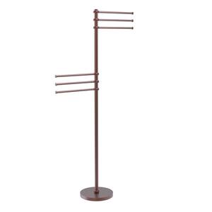 Allied Brass Solid Brass Towel Stand with 4 Pivoting Swing Arms Polished Brass  Brass Finish, Polished 