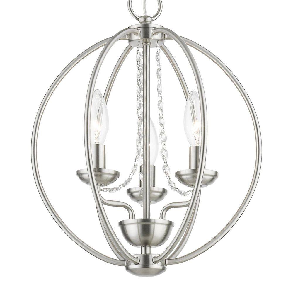 Arabella Brushed Nickel 3-Light Mini Orb Chandelier with Delicate Crystals