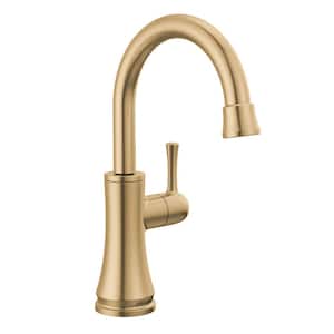 Transitional Single Handle Beverage Faucet in Champagne Bronze Gold