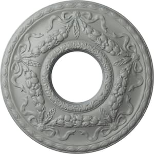22-1/8" x 7-1/4" ID x 1-3/4" Hurley Urethane Ceiling Medallion (Fits Canopies up to 7-1/4"), Primed White