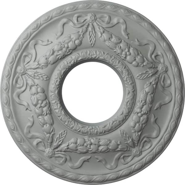 Ekena Millwork 22-1/8" x 7-1/4" ID x 1-3/4" Hurley Urethane Ceiling Medallion (Fits Canopies up to 7-1/4"), Primed White