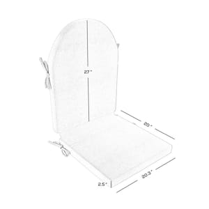 Addison 1 Piece 20.3 in. x 47 in. Beige Outdoor Patio Adirondack Chair Seat Pillow Cushion in White