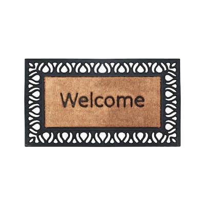 Bronze Finish A1HC Paisley Border Doormat Rubber Pin Doormat,18 W x 30 L Bronze Finish A1HC Paisley Border Doormat Rubber Pin Doormat,18 W x 30 L