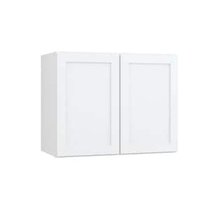 Courtland 30 in. W x 15 in. D x 23.5 in. H Assembled Shaker Wall Bridge Kitchen Cabinet in Polar White