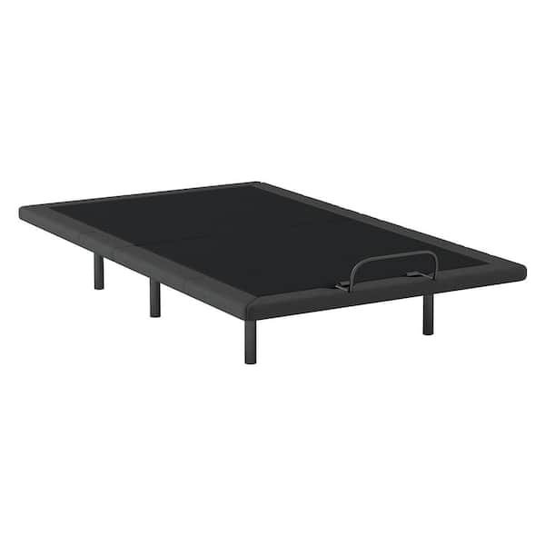 EVERGLADE HOME Bartly Black Queen Wireless Upholstered Adjustable Bed Base