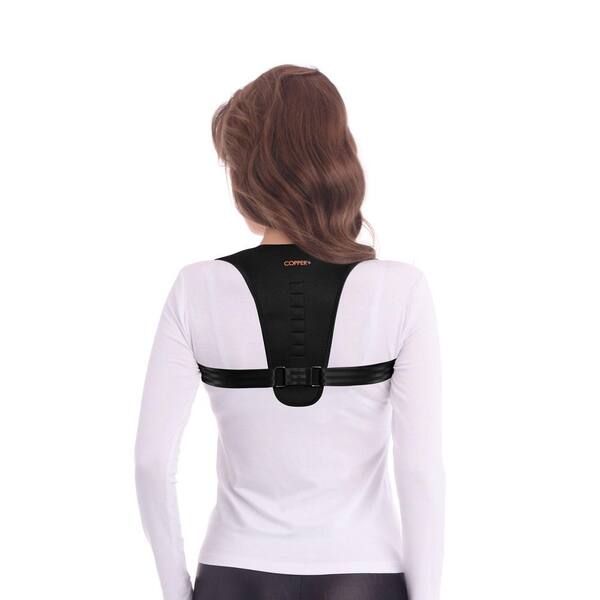  Tommie Copper Pro-Grade Adjustable Support Back Brace and  Posture Corrector, Breathable Flex Stability Straps for Lumbar Support,  Posture & Muscle Support - Unisex, Black -Small/Medium : Health & Household