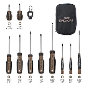 Screwdriver Set, 5 Phillips, 5 Slotted, Magnetic Tip, 3% Donated to Veterans (10-Piece)