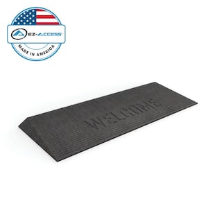 TRANSITIONS 14 in. L x 40 in. W x 1.5 in. H Angled Entry Door Threshold Welcome Mat, Black, Rubber