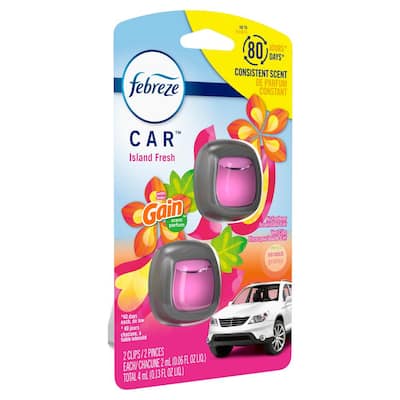 0.06 oz. Gain Island Fresh Scent Car Vent Clip Air Freshener (2-Pack)