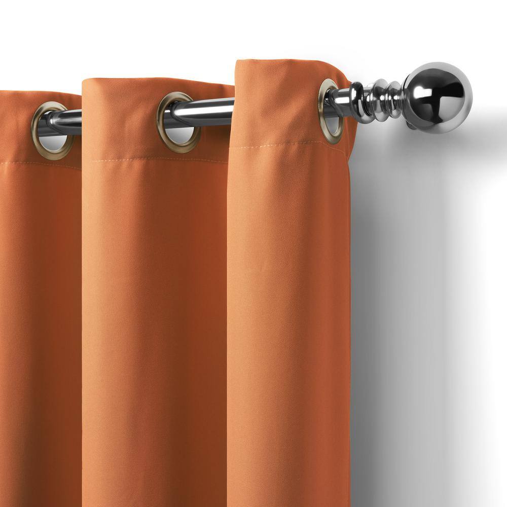 Connor Orange Polyester Room-Darkening Grommet Window Panel 52" x 108"