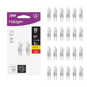 10-Watt Bright White (2800K) T3 G4 Bi-Pin 12V Dimmable Landscape Garden Halogen Light Bulb (24-Pack)