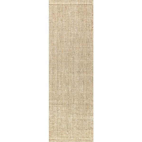 Hiro Hand Woven Chunky Jute Ivory 2 ft. x 10 ft. Runner Rug