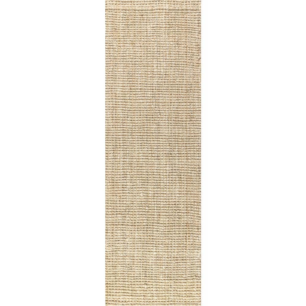 JONATHAN Y Hiro Hand Woven Chunky Jute Ivory 2 ft. x 8 ft. Runner Rug ...