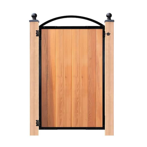 Black Galvenized Steel 8-Board Gate Frame for 47 in. W Opening with Removable Arch